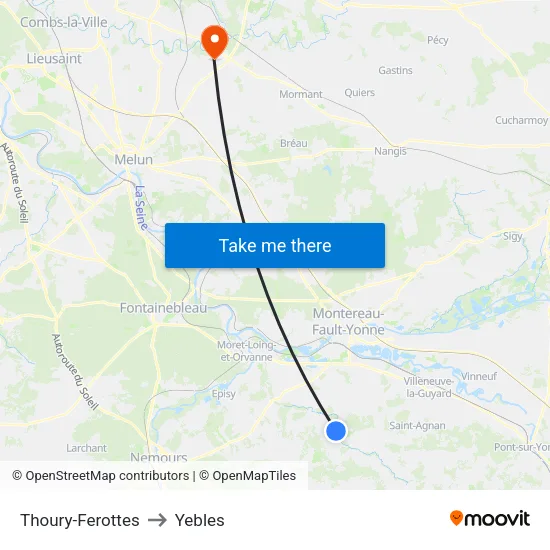 Thoury-Ferottes to Yebles map
