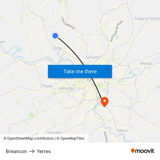 Breancon to Yerres map