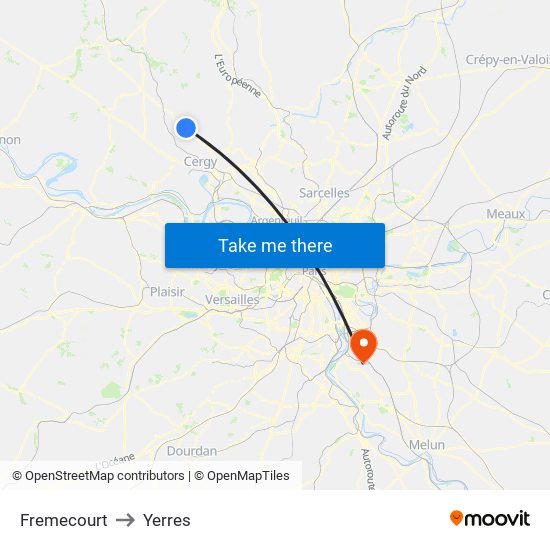 Fremecourt to Yerres map