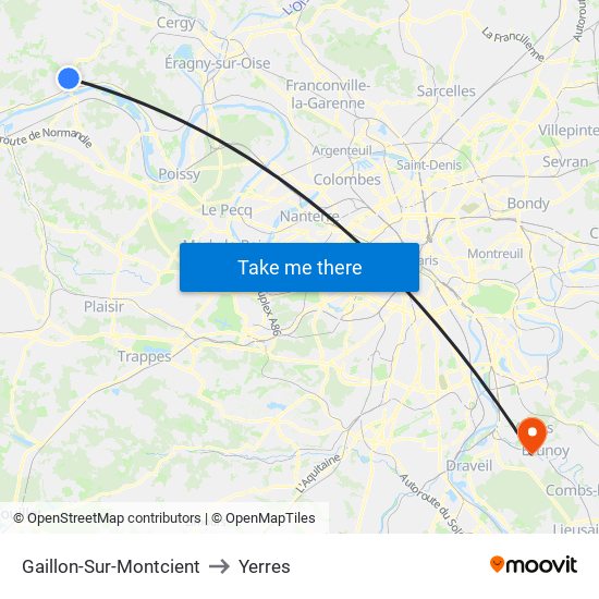 Gaillon-Sur-Montcient to Yerres map