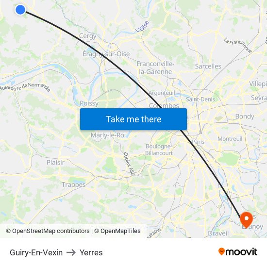 Guiry-En-Vexin to Yerres map