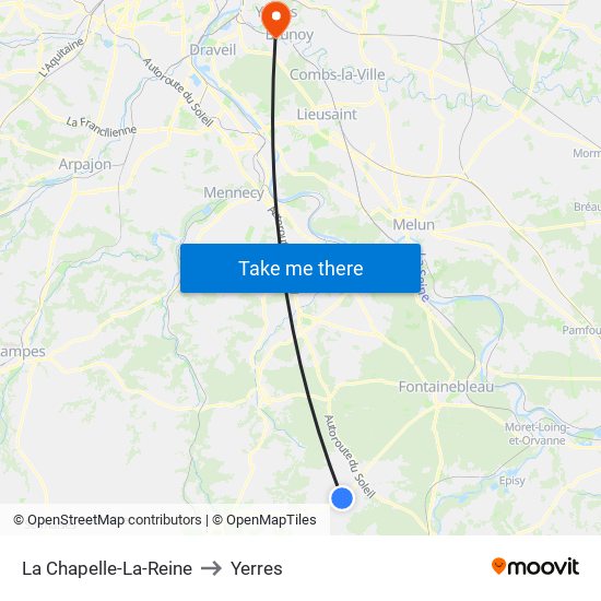 La Chapelle-La-Reine to Yerres map