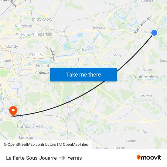 La Ferte-Sous-Jouarre to Yerres map