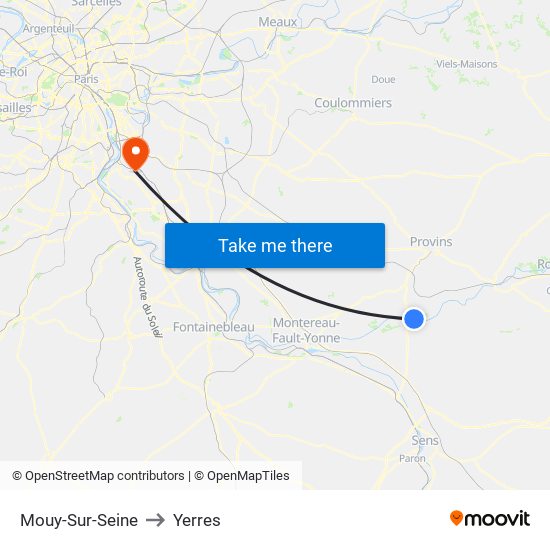 Mouy-Sur-Seine to Yerres map