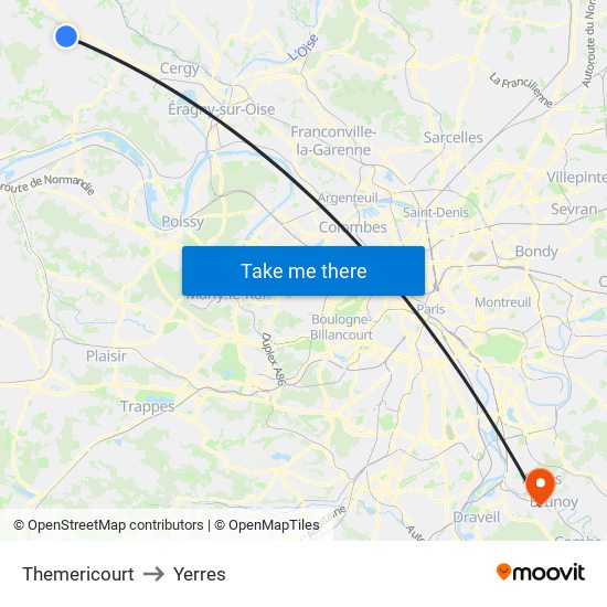 Themericourt to Yerres map