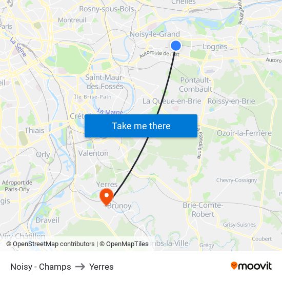 Noisy - Champs to Yerres map