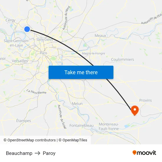 Beauchamp to Paroy map