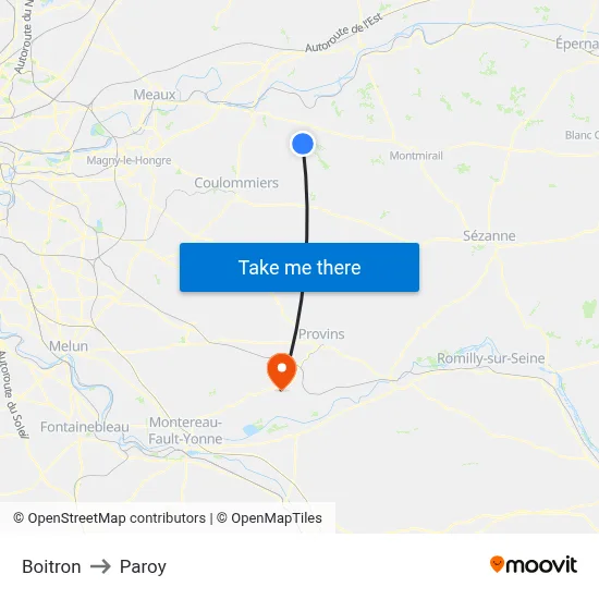 Boitron to Paroy map