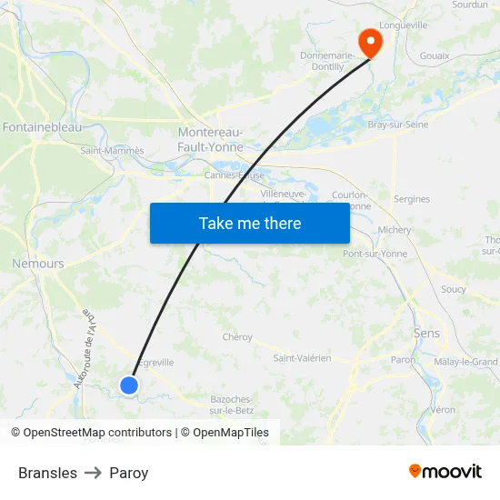 Bransles to Paroy map