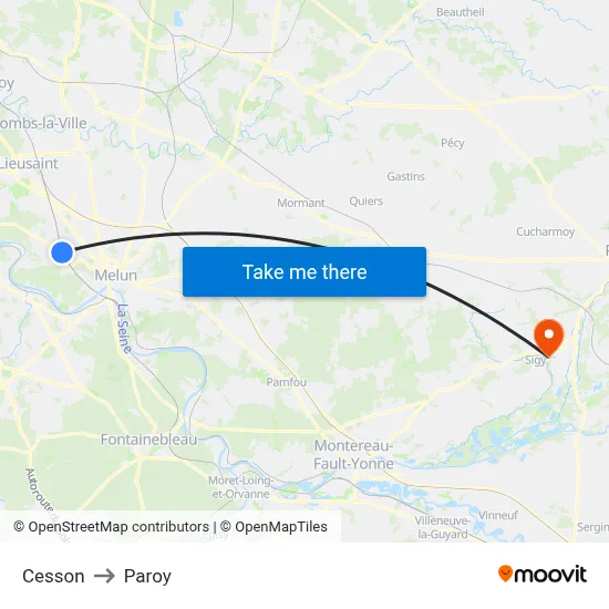 Cesson to Paroy map
