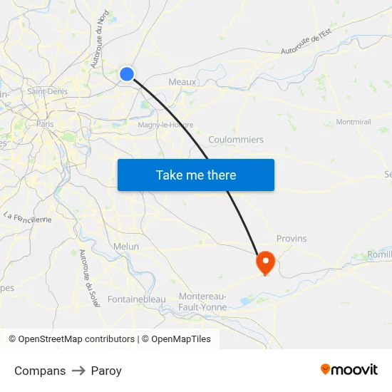 Compans to Paroy map