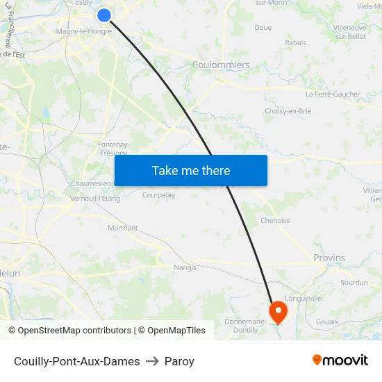 Couilly-Pont-Aux-Dames to Paroy map