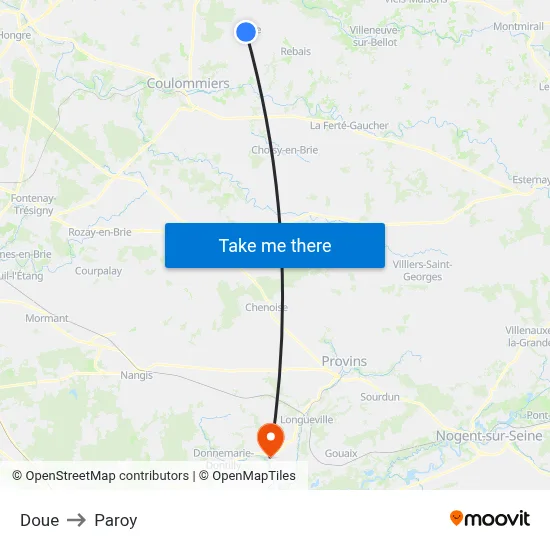 Doue to Paroy map