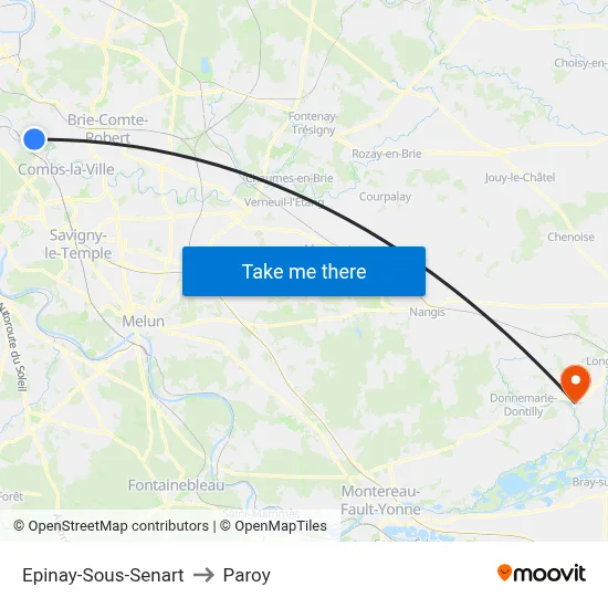 Epinay-Sous-Senart to Paroy map