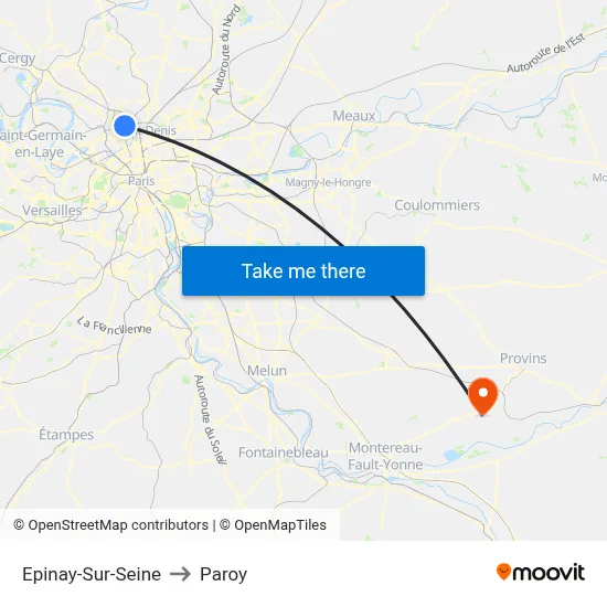 Epinay-Sur-Seine to Paroy map