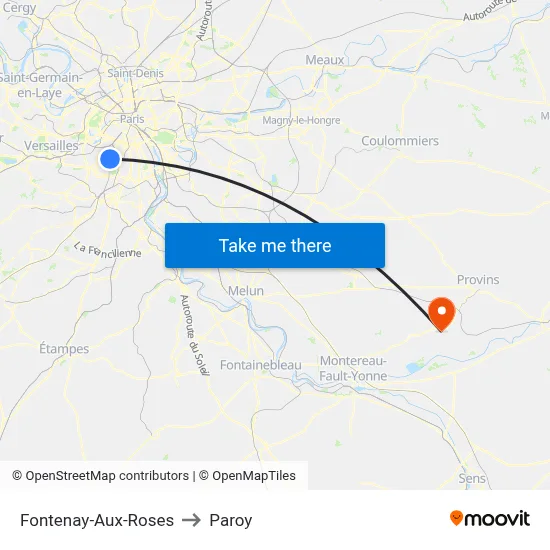 Fontenay-Aux-Roses to Paroy map