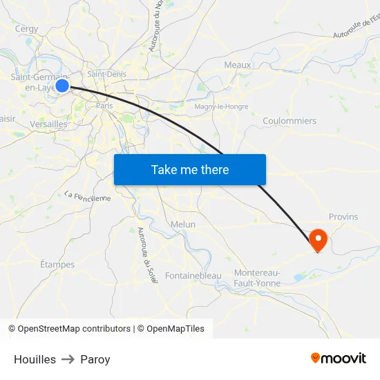 Houilles to Paroy map