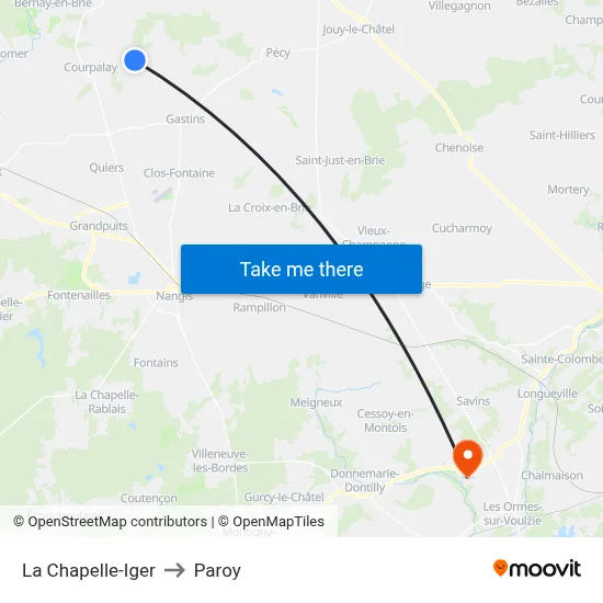 La Chapelle-Iger to Paroy map