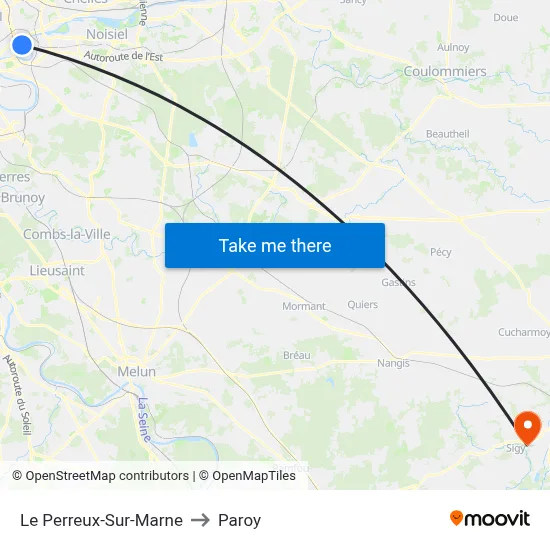 Le Perreux-Sur-Marne to Paroy map
