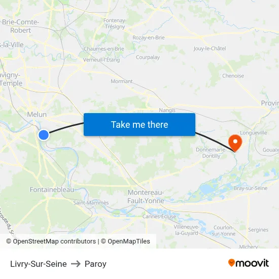 Livry-Sur-Seine to Paroy map