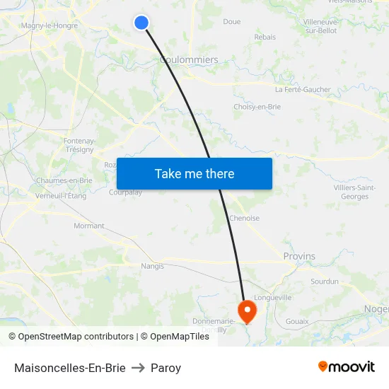 Maisoncelles-En-Brie to Paroy map