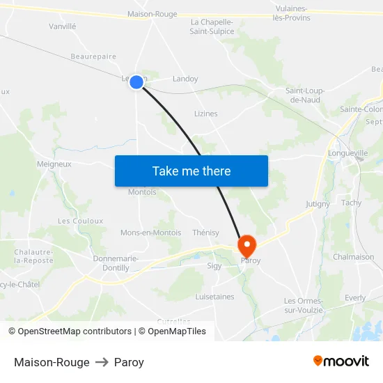 Maison-Rouge to Paroy map