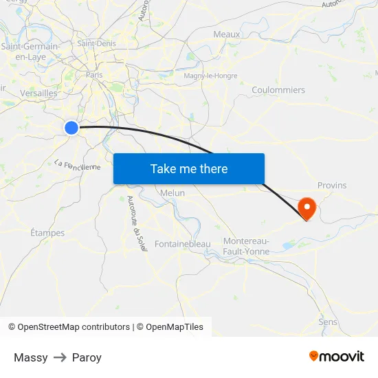 Massy to Paroy map