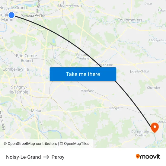 Noisy-Le-Grand to Paroy map