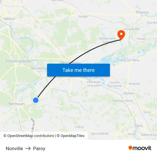 Nonville to Paroy map