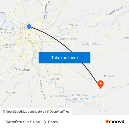Pierrefitte-Sur-Seine to Paroy map