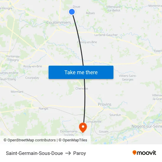 Saint-Germain-Sous-Doue to Paroy map