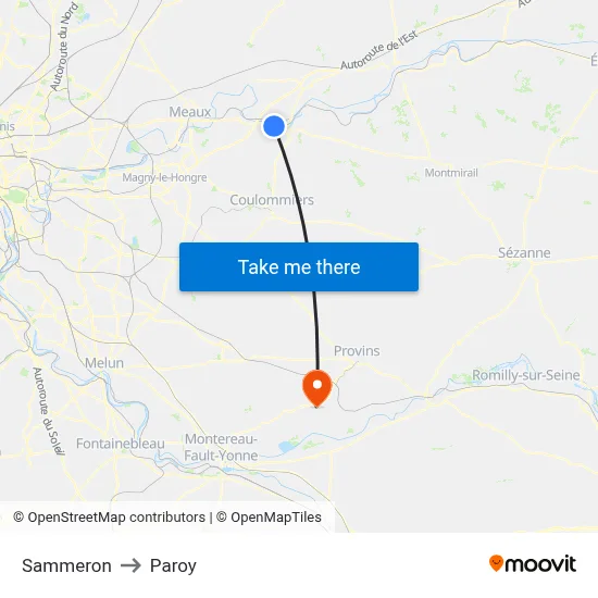 Sammeron to Paroy map