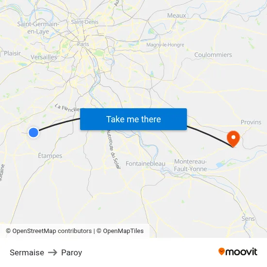 Sermaise to Paroy map