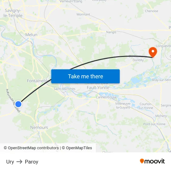 Ury to Paroy map