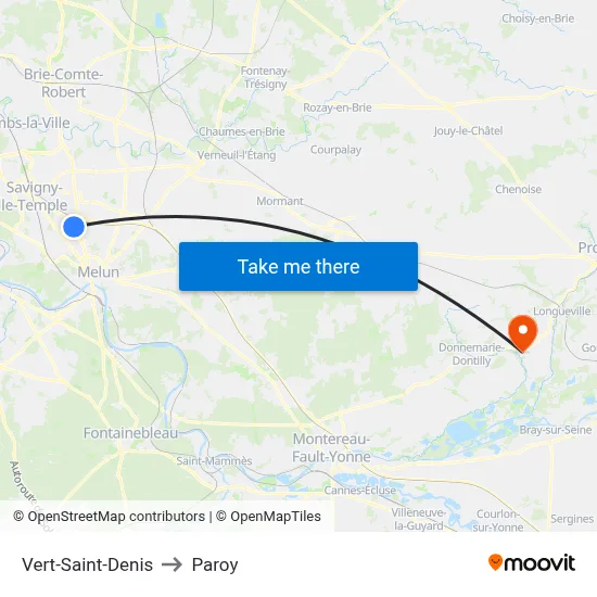 Vert-Saint-Denis to Paroy map