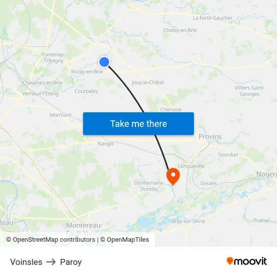 Voinsles to Paroy map