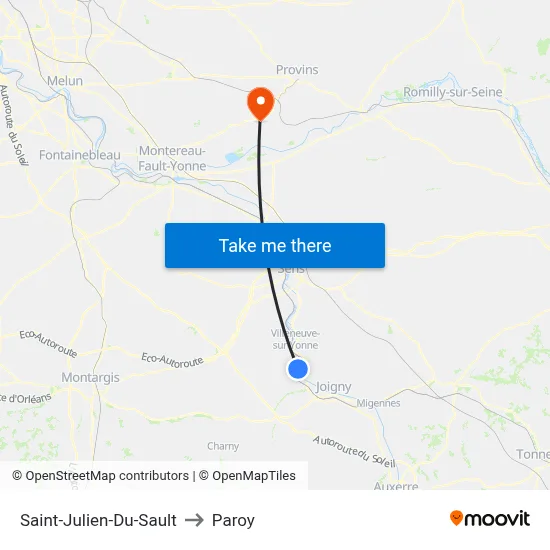 Saint-Julien-Du-Sault to Paroy map