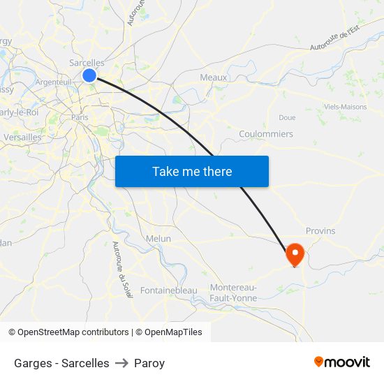 Garges - Sarcelles to Paroy map