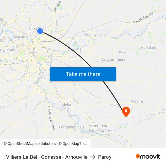 Villiers-Le-Bel - Gonesse - Arnouville to Paroy map