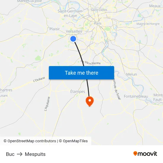 Buc to Mespuits map
