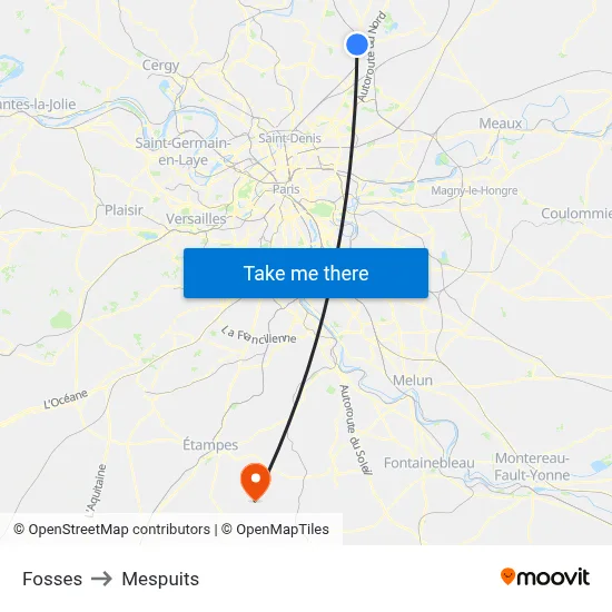 Fosses to Mespuits map