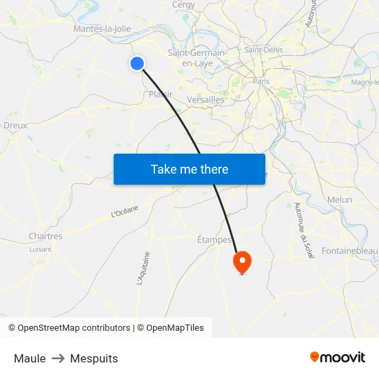 Maule to Mespuits map