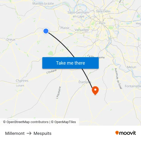 Millemont to Mespuits map