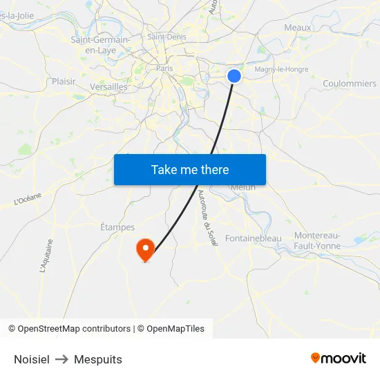 Noisiel to Mespuits map