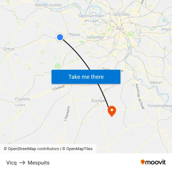 Vicq to Mespuits map