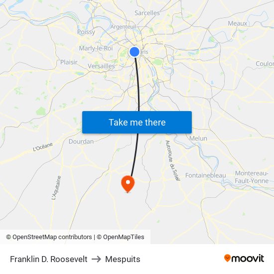 Franklin D. Roosevelt to Mespuits map