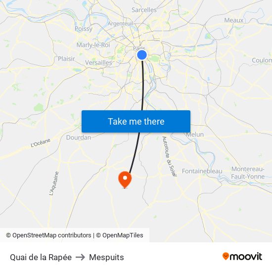 Quai de la Rapée to Mespuits map