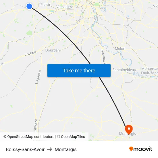 Boissy-Sans-Avoir to Montargis map