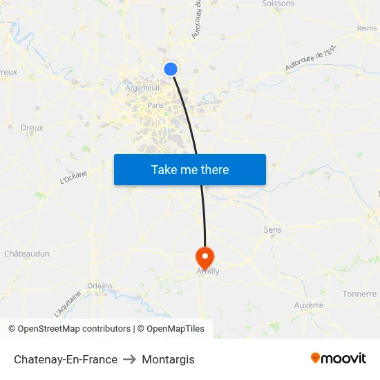 Chatenay-En-France to Montargis map