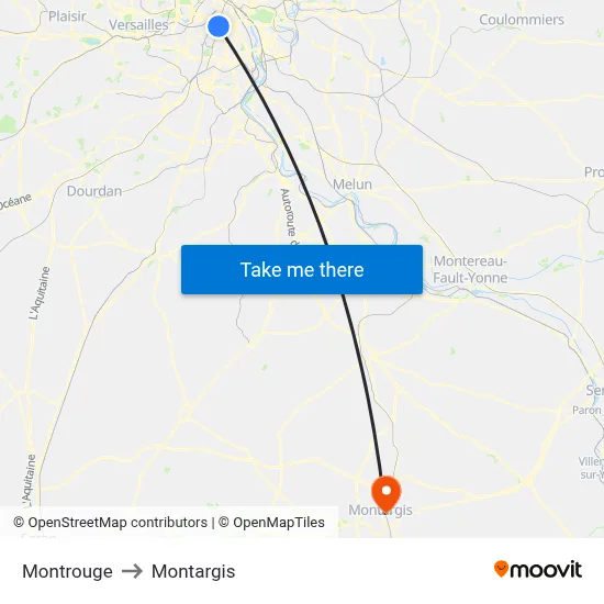 Montrouge to Montargis map